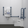 Nymas NymaPRO Back to Wall Doc M Toilet Pack with Exposed Fixings - Dark Blue Grab Rails