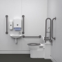 Nymas NymaPRO Back to Wall Doc M Toilet Pack with Exposed Fixings - Grey Grab Rails