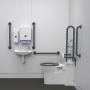 Nymas NymaPRO Back to Wall Doc M Toilet Pack with Steel Grab Rails and TMV3 Valve - Dark Grey
