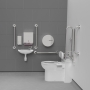 Nymas NymaPRO Back to Wall Doc M Toilet Pack with Concealed Fixings - Polished Grab Rails