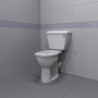 Nymas Nyma PRO Doc M Close Coupled Toilet Ware Set - White Ring Seat with Lid