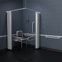 Nymas NymaCARE Doc M Shower Grab Rail Pack with Concealed Fixings - White Grab Rails