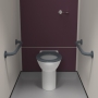 Nymas NymaPRO Back to Wall Ambulant Doc M Toilet Pack with Concealed Fixings - Dark Grey