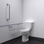 Nymas NymaPRO Close Coupled Ambulant Doc M Toilet Pack with Stainless Steel Grab Rails - Polished