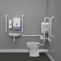 Nymas NymaPRO Low Level Doc M Toilet Pack with Steel Grab Rails - White