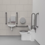 Nymas NymaPRO Back to Wall Doc M Toilet Pack with Concealed Fixings - Grey Grab Rails