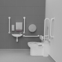 Nymas NymaPRO Back to Wall Doc M Toilet Pack with Concealed Fixings - White Grab Rails