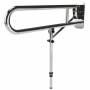 Nymas NymaPRO Lift and Lock Hinged Grab Rail with Leg 800mm Length - Polished