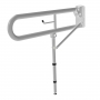 Nymas NymaPRO Trombone Hinged Support Steel Grab Rail with Leg 800mm Length - White