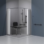 Nymas NymaSTYLE Doc M Luxury Shower Pack with Exposed Valve - Matt Black Grab Rails