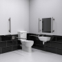 Nymas NymaSTYLE Premium Rimless LH Luxury Close Coupled Doc M Toilet Pack - Polished Grab Rails