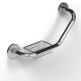 Nymas NymaSTYLE 135 Degree Cranked Stainless Steel Grab Rail with Soap Basket - Polished