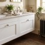 Old London Ashwick 1200mm 2-Drawer Wall Hung Vanity Unit with Twin Marble Top Basin