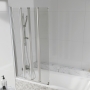 Orbit S6 Acqua Arm Four Folding Bath Screen 1500mm H x 800mm W - 6mm Glass