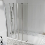Orbit S6 Acqua Arm Five Folding Bath Screen 1500mm H x 1000mm W - 6mm Glass