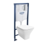 Orbit Auron Square Wall Hung Toilet 5-in-1 Bundle with Grohe Rapid SL Frame