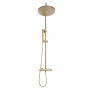 Orbit Core Thermostatic Bar Mixer Shower with Shower Kit and Fixed Head - Brushed Brass