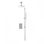 Orbit Core Thermostatic Concealed Mixer Shower with Shower Riser Kit + Fixed Shower Head - Chrome