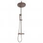 Orbit Core Thermostatic Bar Mixer Shower with Shower Kit and Fixed Head - Brushed Bronze