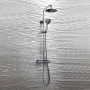 Orbit Cubic Round Rigid Riser Shower Kit with Fixed Head and Shower Handset