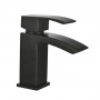 Orbit Descent Mini Mono Basin Mixer Tap with Push Button Waste - Matt Black