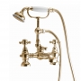 Orbit Harrogate Bath Shower Mixer Tap with Shower Kit Pillar Mounted - Aged Brass