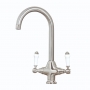 Orbit Harrogate Kitchen Sink Mixer Tap Dual Handle - Brushed Nickel