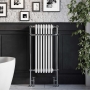 Orbit Ilkley Radiator Heated Towel Rail 1130mm H x 554mm W - White/Chrome