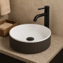 Orbit Koko Round Countertop Basin 360mm Wide 0 Tap Hole - Matte Black