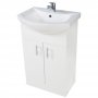 Orbit Verona Floor Standing 2-Door Vanity Unit with Basin 550mm Wide - Gloss White