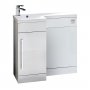 Orbit Life LH Combination Unit with Sculptured Basin 900mm Wide - Gloss White