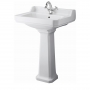 Orbit Harrogate Basin and Full Pedestal 600mm Wide - 1 Tap Hole