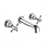 Orbit Harrogate Wall Mounted Crosshead 3-Hole Basin Mixer Tap - Chrome
