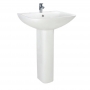 Orbit Nix Basin with Full Pedestal 550mm Wide - 1 Tap Hole