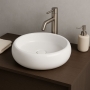 Orbit Riviera Round Sit-On Countertop Basin 360mm Wide 0 Tap Hole - Gloss White
