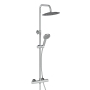 Orbit Round Rigid Riser Shower Kit with Fixed Head and Shower Handset - Chrome