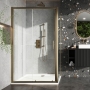 Orbit S6 Brushed Brass Sliding Shower Door - 6mm Glass