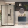 Orbit S6 Black Sliding Shower Door - 6mm Glass
