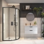 Orbit S6 Black Quadrant Shower Enclosure - 6mm Glass