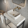 Orbit Sanctuary Rectangle Marble Basin 420mm Wide - Arabescato White