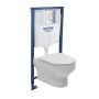 Orbit Solna Round Wall Hung Toilet 5-in-1 Bundle with Grohe Rapid SL Frame