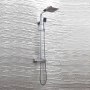 Orbit Square Bar Mixer Shower Shower Kit with Fixed Head - Chrome