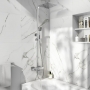 Orbit Squaro Thermostatic Rigid Riser Shower Kit with Bath Filler - Chrome