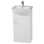 Orbit Verona Floor Standing 1-Door Vanity Unit with Basin 455mm Wide - Gloss White