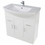 Orbit Verona Floor Standing 3-Door and 2-Drawer Vanity Unit with Basin 860mm Wide - Gloss White