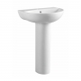 Orbit Viva Basin with Full Pedestal 550mm Wide - 1 Tap Hole