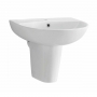 Orbit Viva Basin with Semi Pedestal 500mm Wide - 1 Tap Hole
