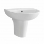 Orbit Viva Basin with Semi Pedestal 450mm Wide - 1 Tap Hole