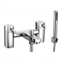 Orbit Zero Bath Shower Mixer Tap Pillar Mounted with Kit and Wall Bracket - Chrome