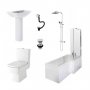 Bliss Complete Bathroom Suite with 1700mm x 850mm RH L-Shaped Shower Bath